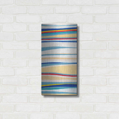 Luxe Metal Art 'Wavy Lines I' by Nikki Galapon, Metal Wall Art,12x24