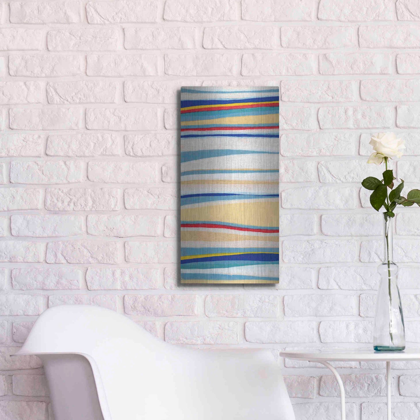Luxe Metal Art 'Wavy Lines I' by Nikki Galapon, Metal Wall Art,12x24