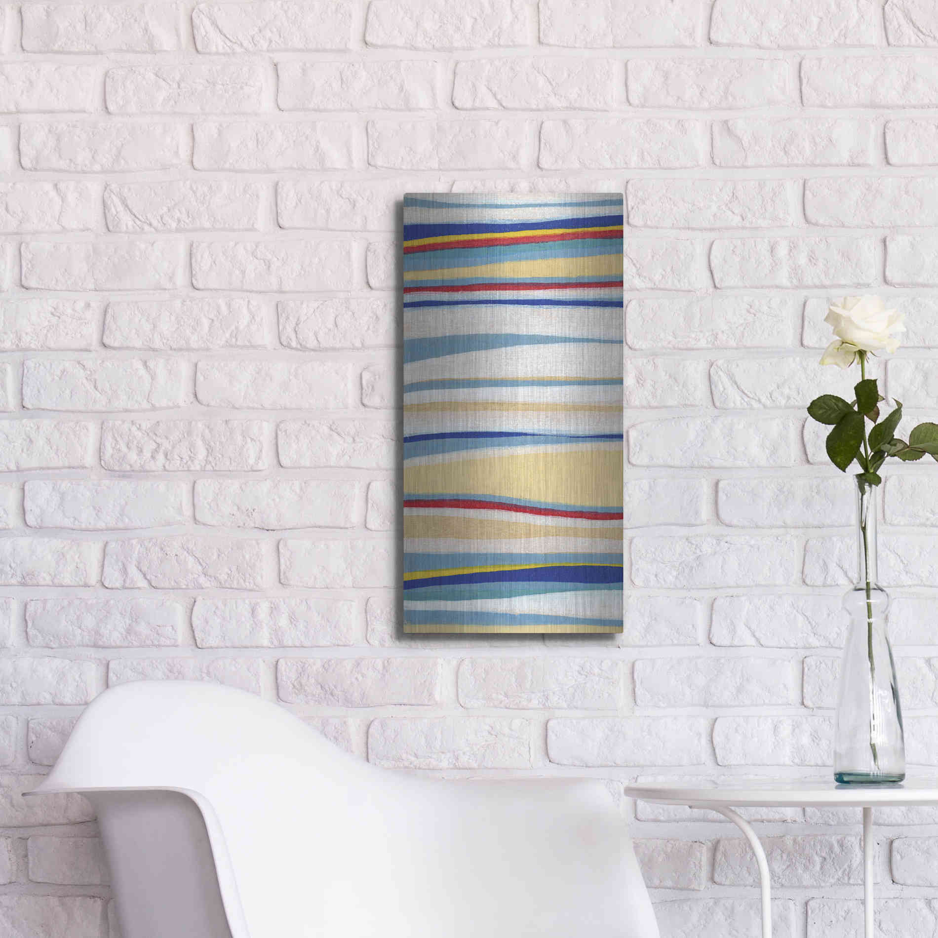 Luxe Metal Art 'Wavy Lines I' by Nikki Galapon, Metal Wall Art,12x24
