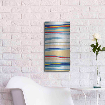 Luxe Metal Art 'Wavy Lines I' by Nikki Galapon, Metal Wall Art,12x24