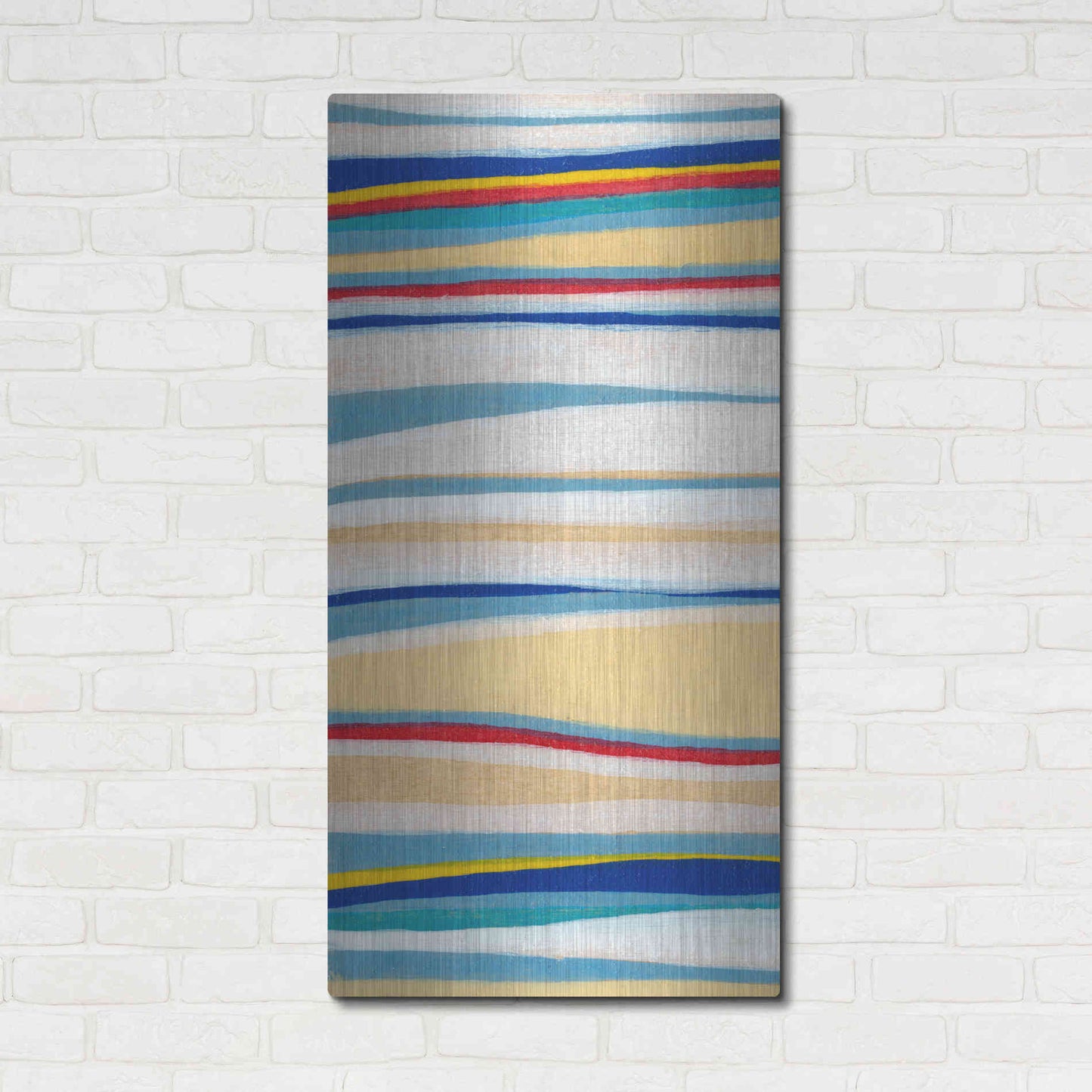 Luxe Metal Art 'Wavy Lines I' by Nikki Galapon, Metal Wall Art,24x48