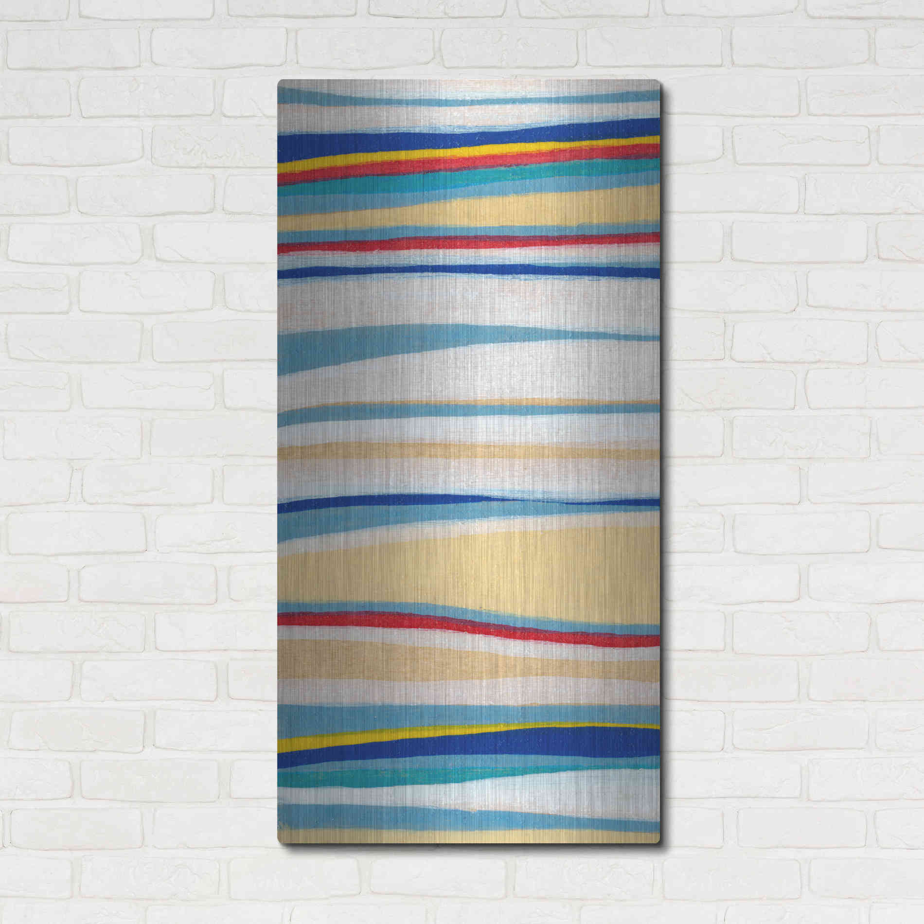Luxe Metal Art 'Wavy Lines I' by Nikki Galapon, Metal Wall Art,24x48