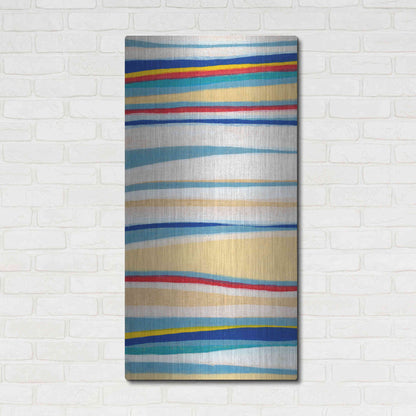 Luxe Metal Art 'Wavy Lines I' by Nikki Galapon, Metal Wall Art,24x48