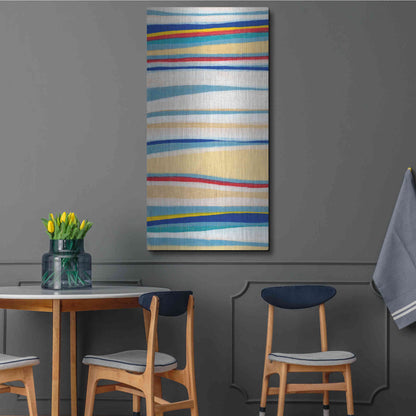 Luxe Metal Art 'Wavy Lines I' by Nikki Galapon, Metal Wall Art,24x48