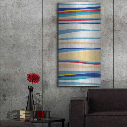 Luxe Metal Art 'Wavy Lines I' by Nikki Galapon, Metal Wall Art,24x48