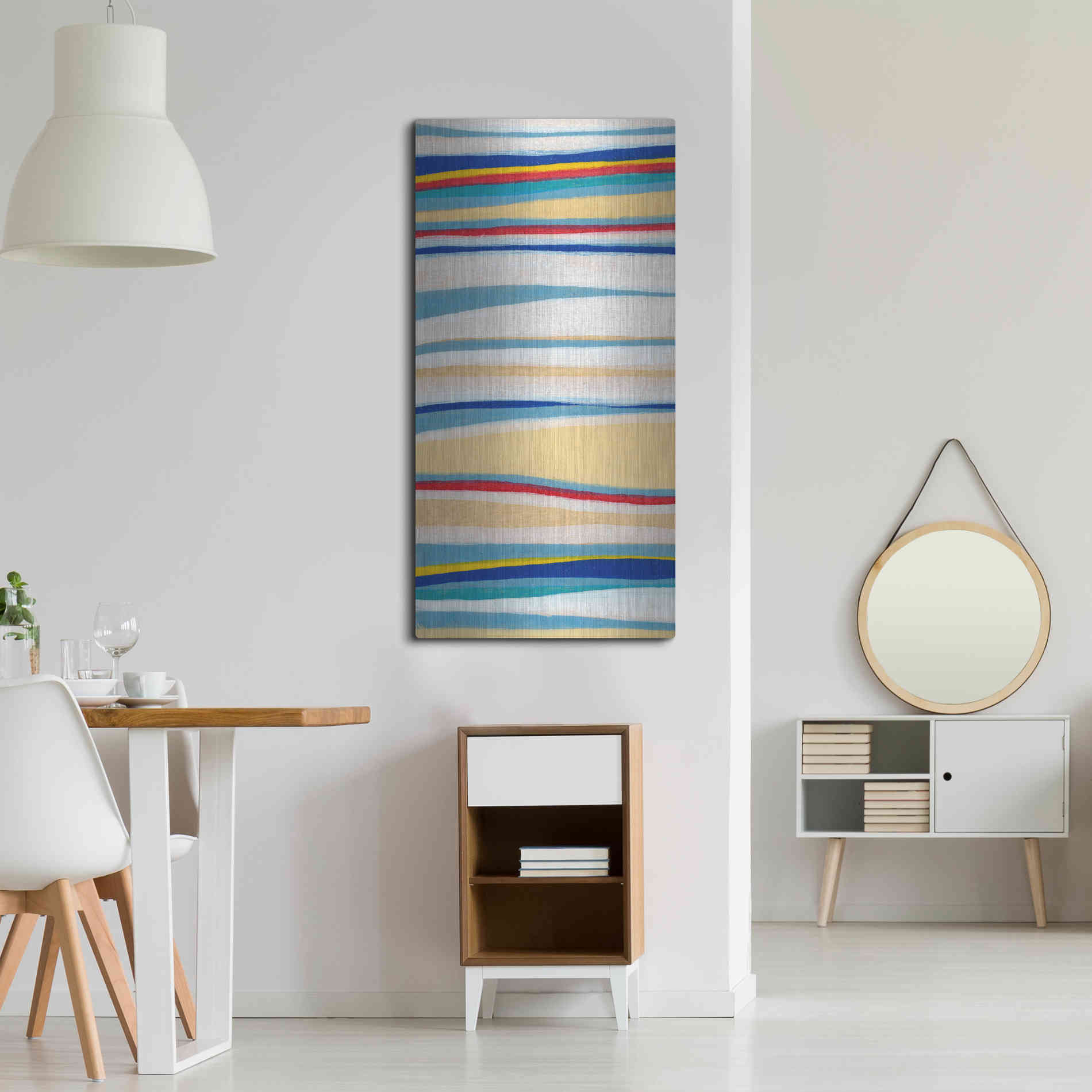 Luxe Metal Art 'Wavy Lines I' by Nikki Galapon, Metal Wall Art,24x48