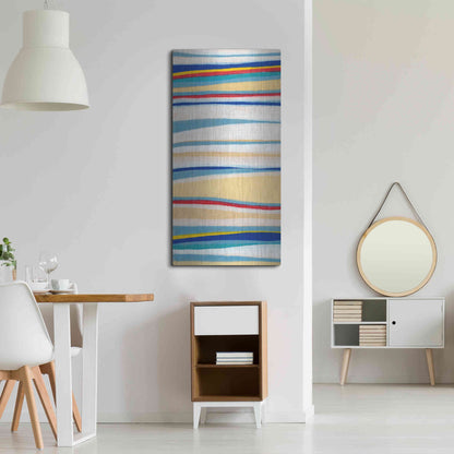 Luxe Metal Art 'Wavy Lines I' by Nikki Galapon, Metal Wall Art,24x48