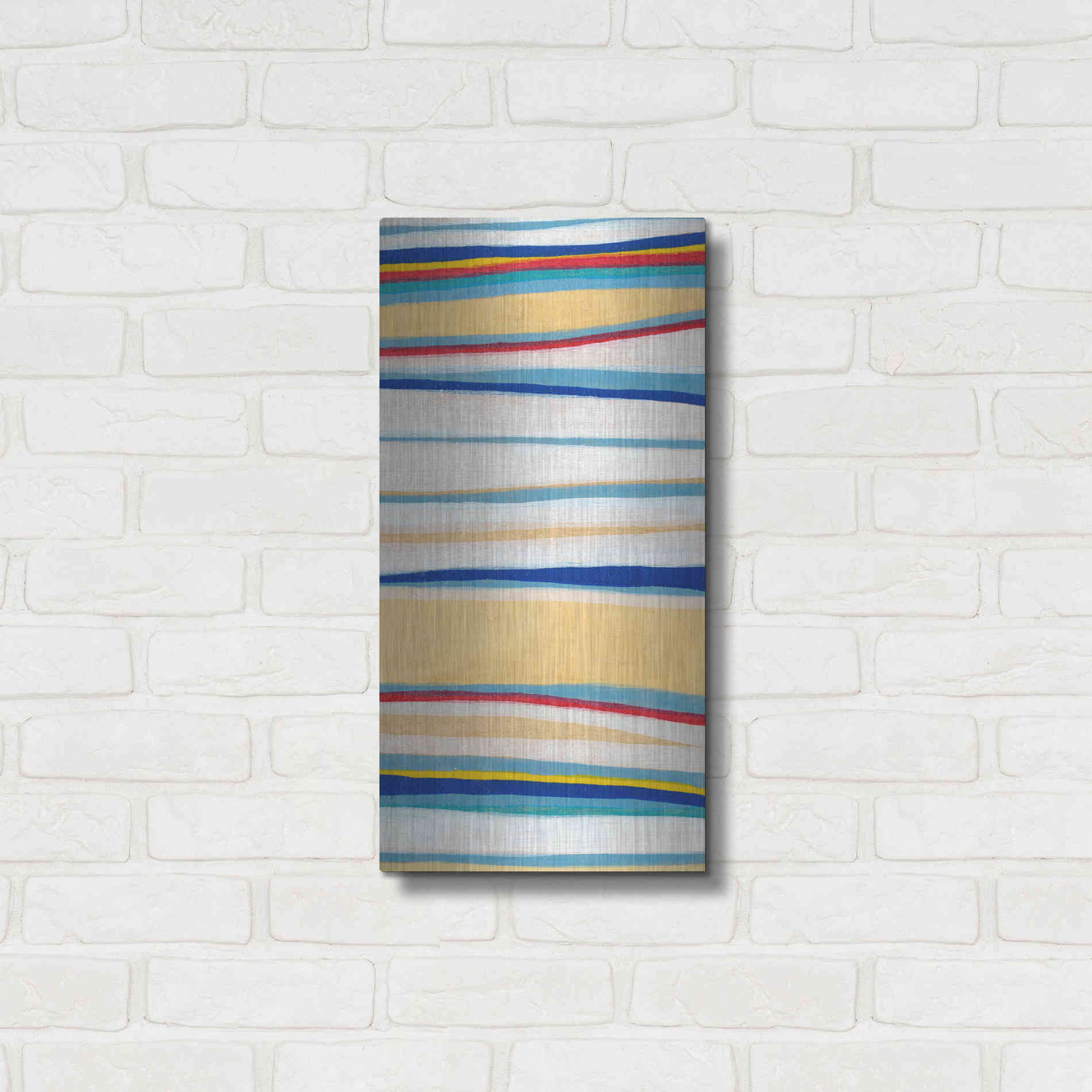 Luxe Metal Art 'Wavy Lines II' by Nikki Galapon, Metal Wall Art,12x24