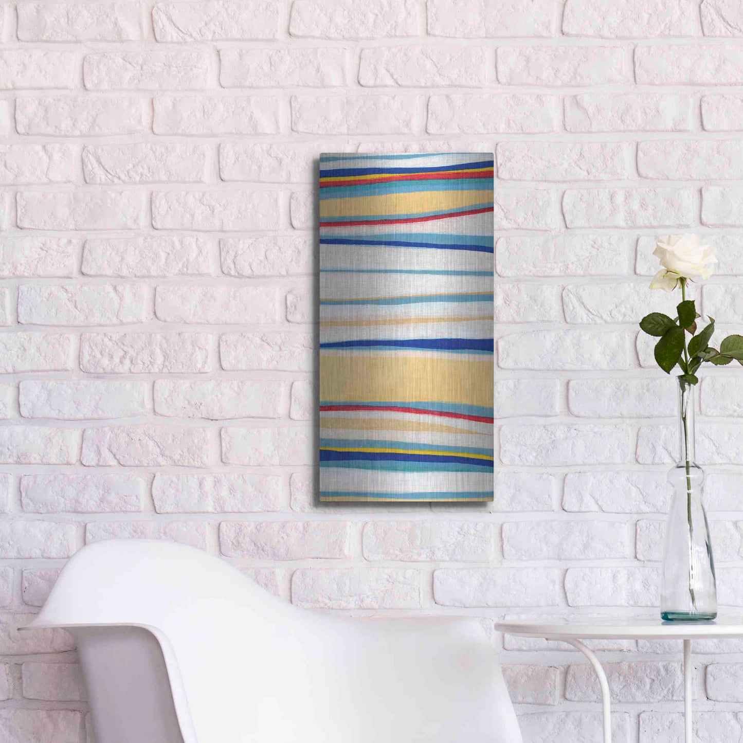 Luxe Metal Art 'Wavy Lines II' by Nikki Galapon, Metal Wall Art,12x24