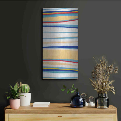 Luxe Metal Art 'Wavy Lines II' by Nikki Galapon, Metal Wall Art,12x24