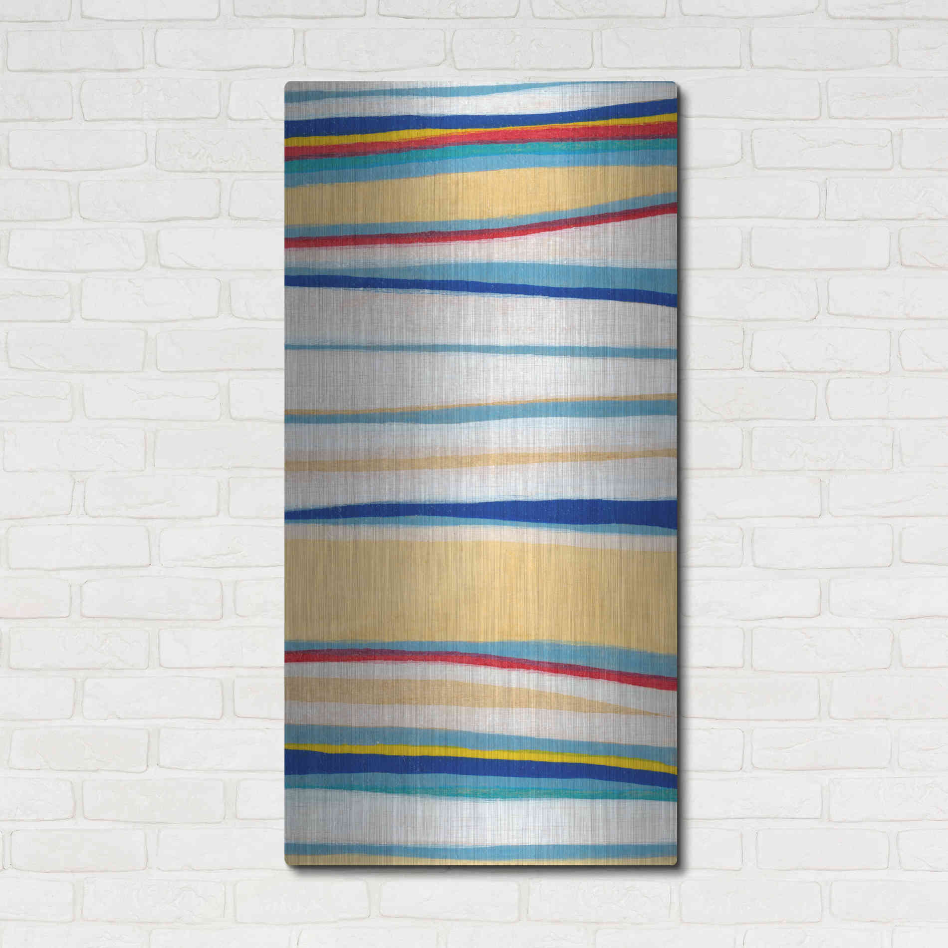 Luxe Metal Art 'Wavy Lines II' by Nikki Galapon, Metal Wall Art,24x48