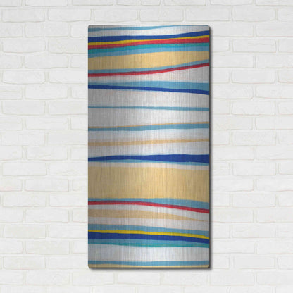 Luxe Metal Art 'Wavy Lines II' by Nikki Galapon, Metal Wall Art,24x48