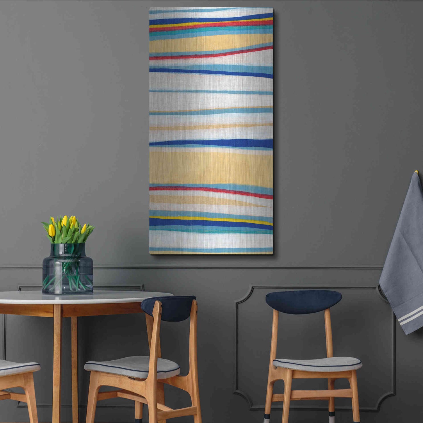 Luxe Metal Art 'Wavy Lines II' by Nikki Galapon, Metal Wall Art,24x48