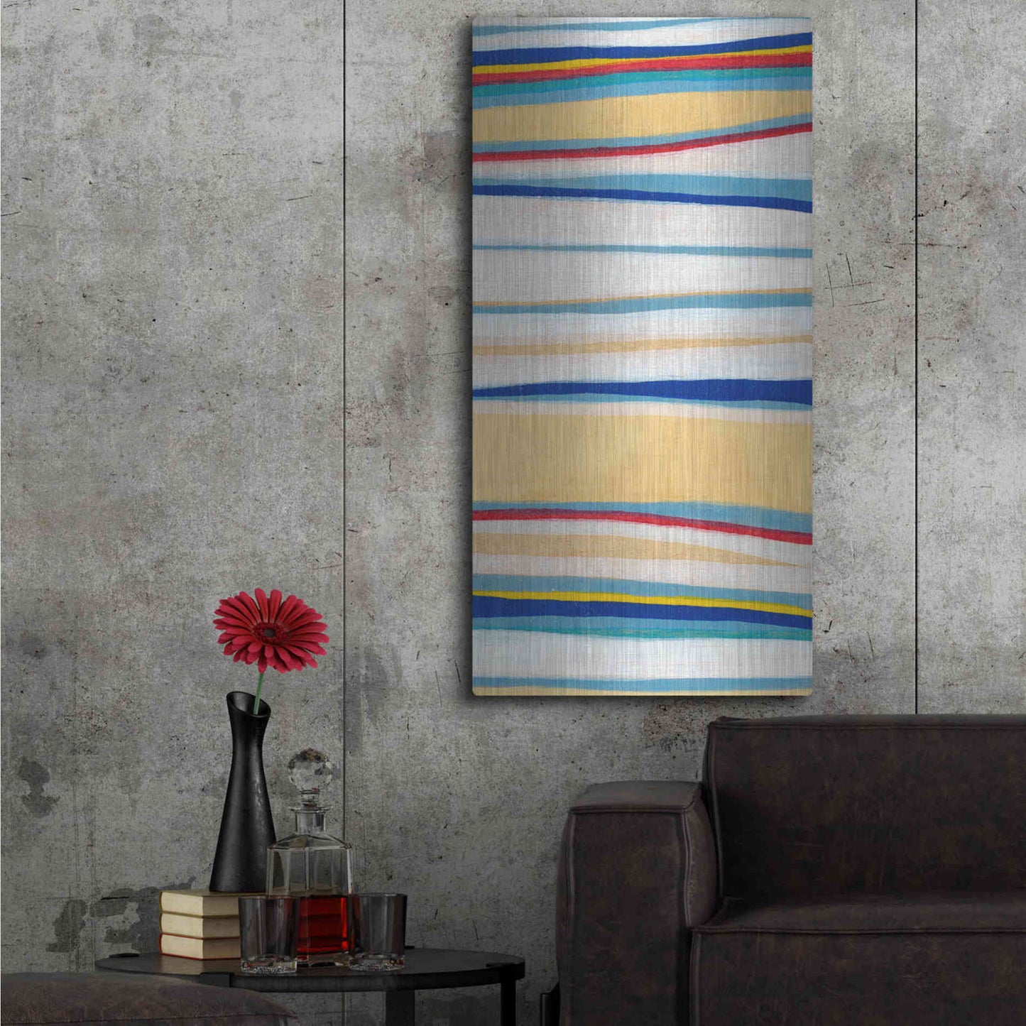 Luxe Metal Art 'Wavy Lines II' by Nikki Galapon, Metal Wall Art,24x48