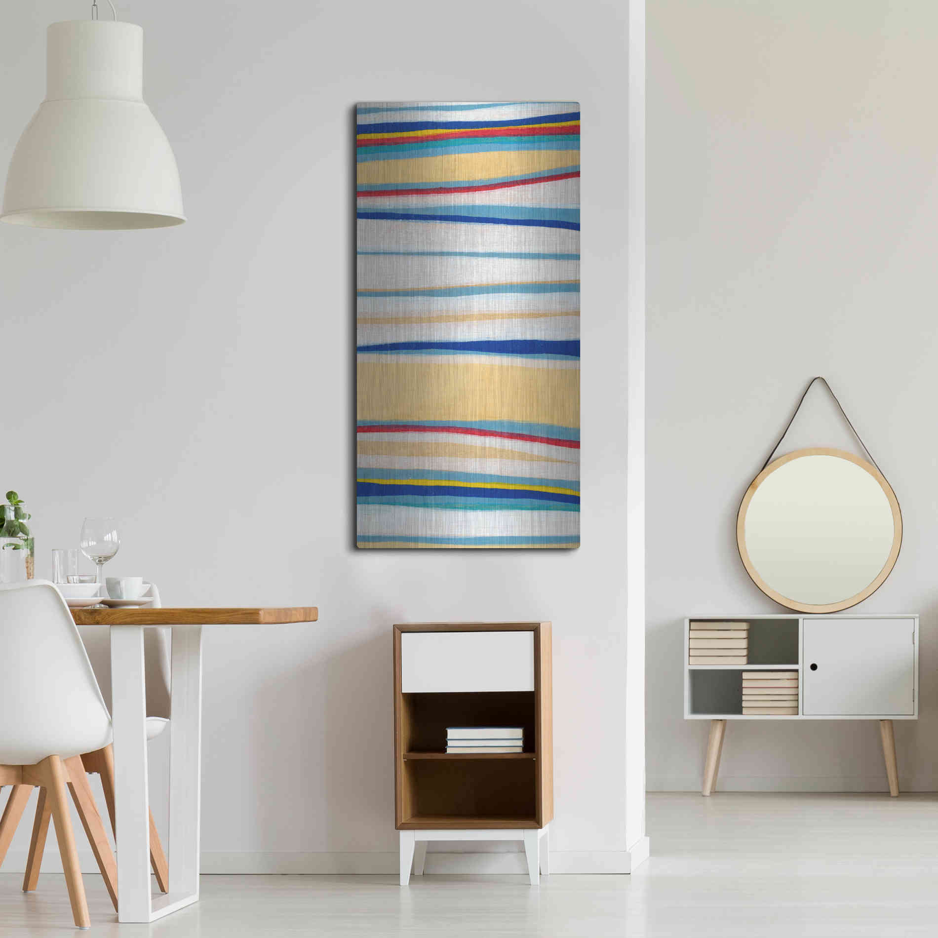 Luxe Metal Art 'Wavy Lines II' by Nikki Galapon, Metal Wall Art,24x48