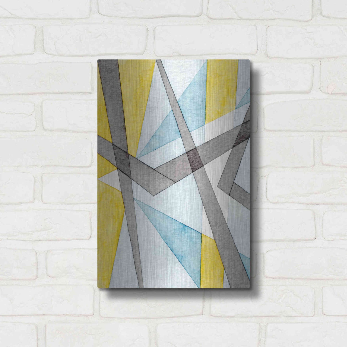 Luxe Metal Art 'Converging Angles I' by Nikki Galapon, Metal Wall Art,12x16