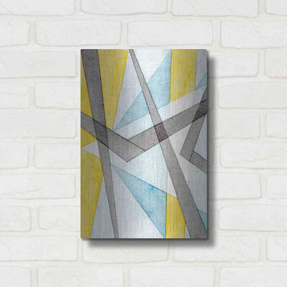 Luxe Metal Art 'Converging Angles I' by Nikki Galapon, Metal Wall Art,12x16