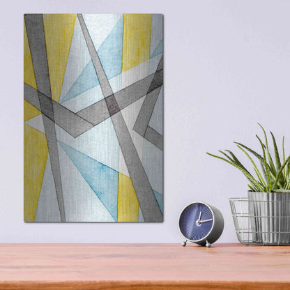 Luxe Metal Art 'Converging Angles I' by Nikki Galapon, Metal Wall Art,12x16