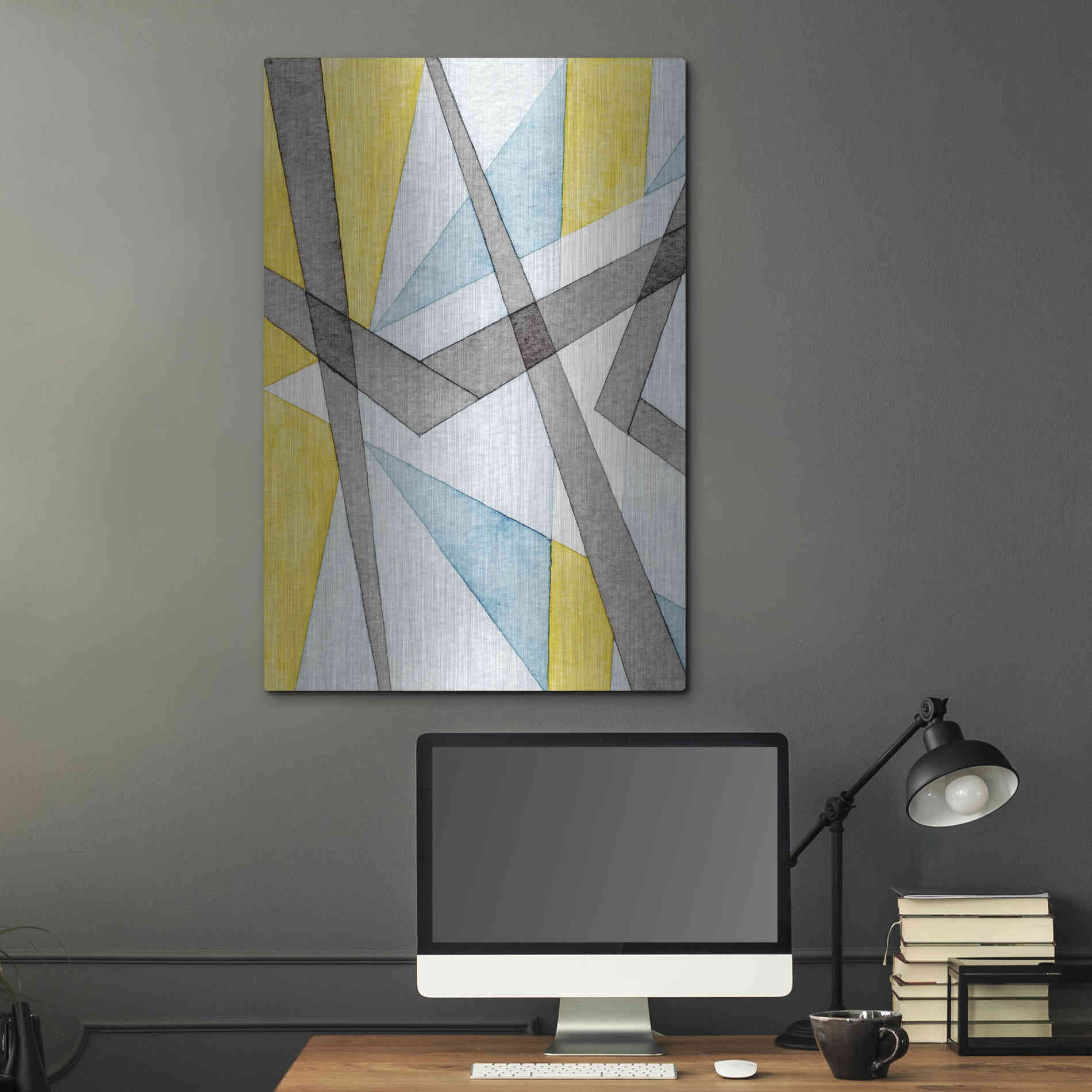 Luxe Metal Art 'Converging Angles I' by Nikki Galapon, Metal Wall Art,24x36
