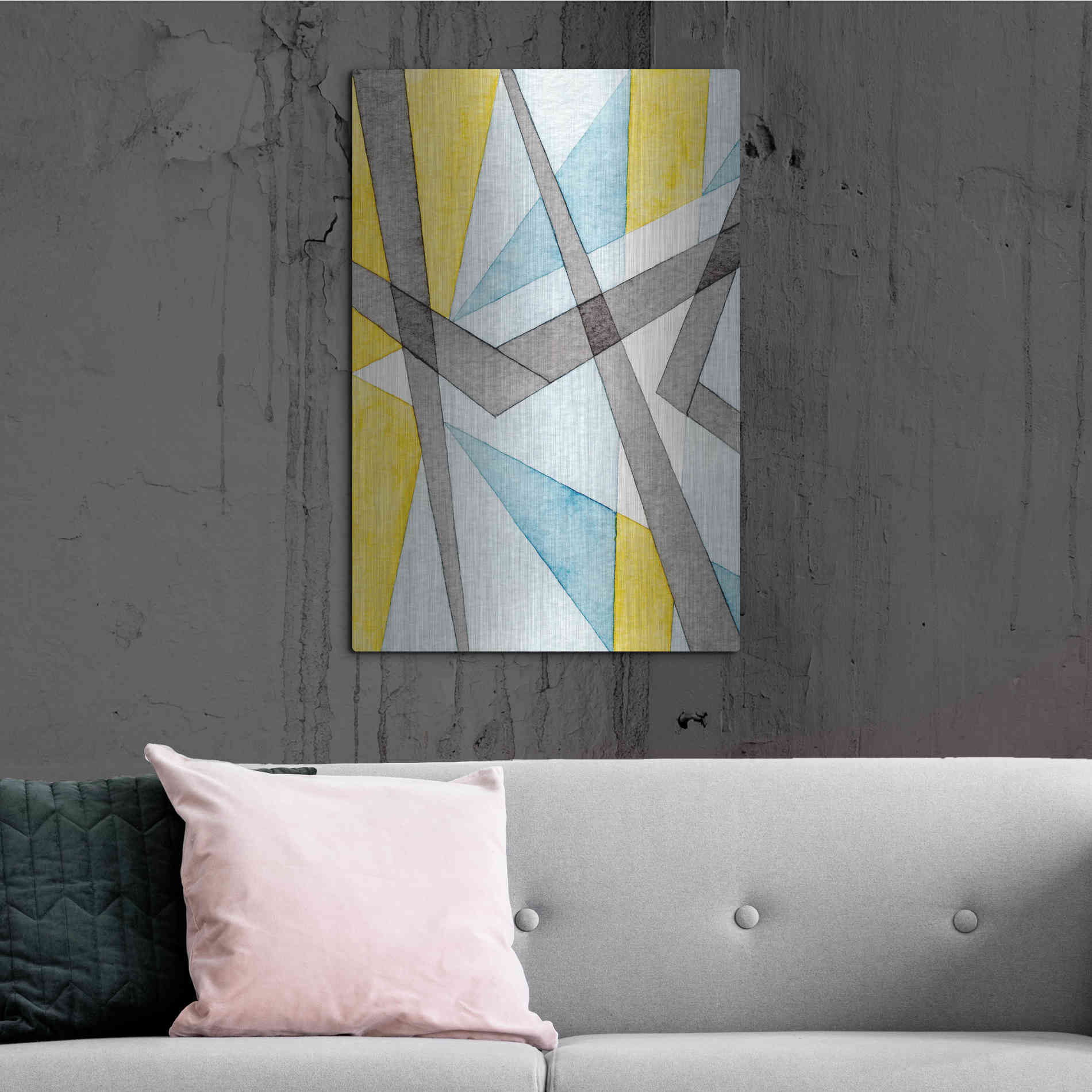 Luxe Metal Art 'Converging Angles I' by Nikki Galapon, Metal Wall Art,24x36