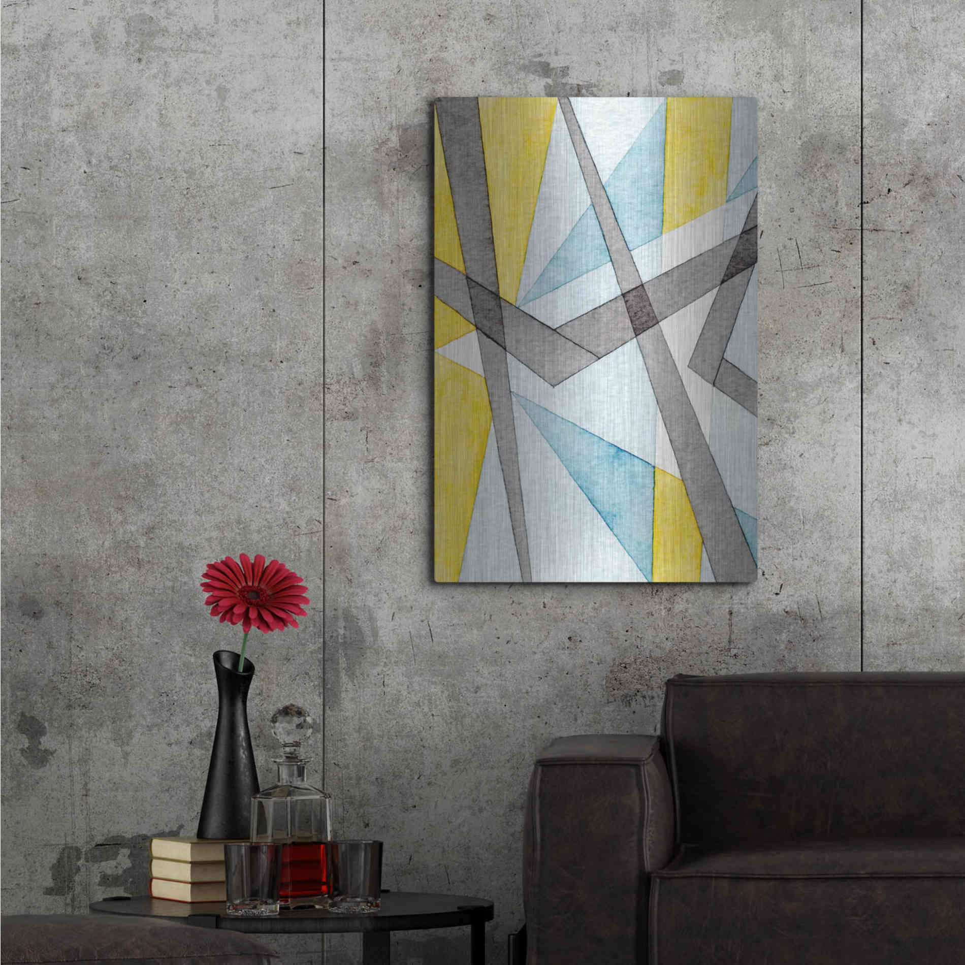 Luxe Metal Art 'Converging Angles I' by Nikki Galapon, Metal Wall Art,24x36