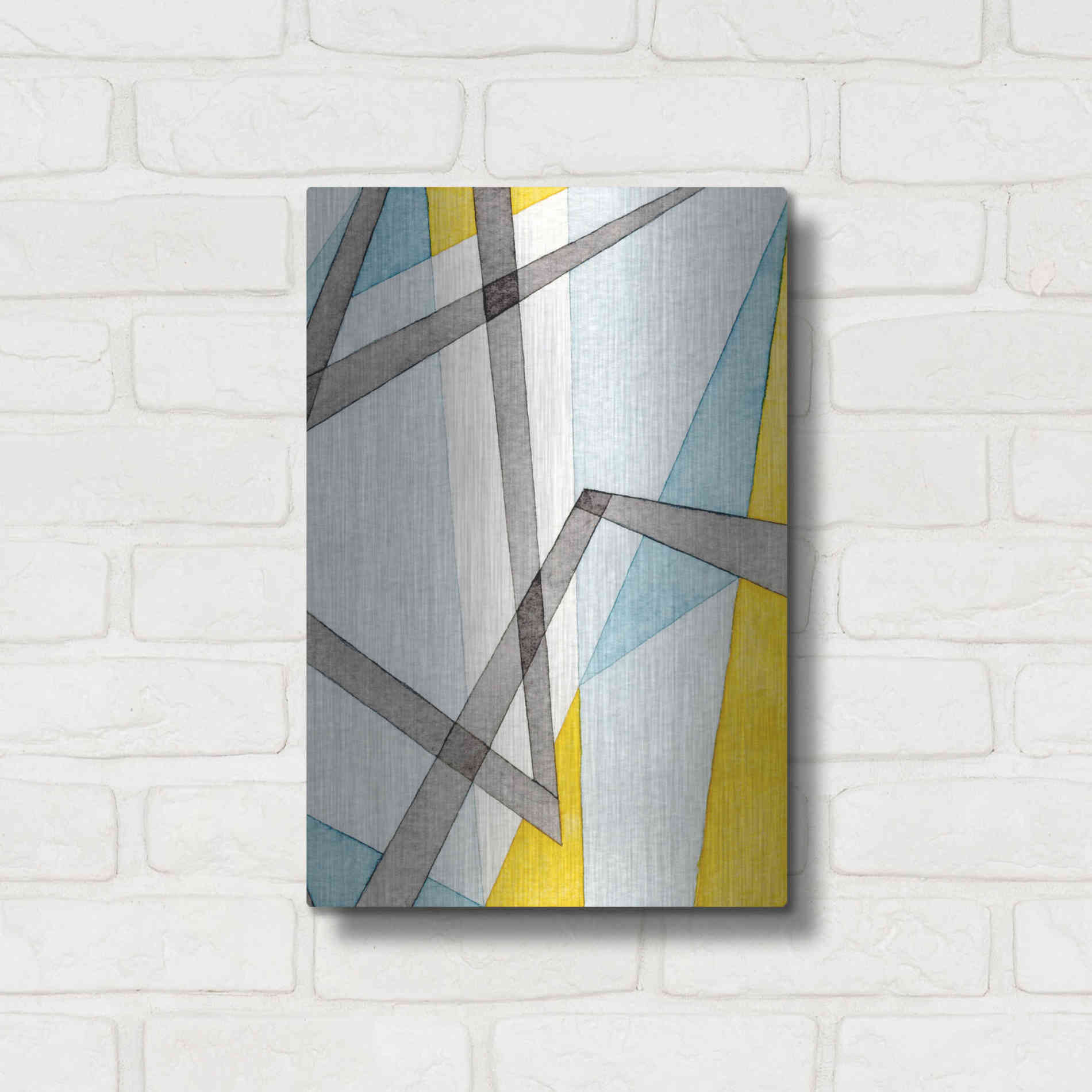 Luxe Metal Art 'Converging Angles II' by Nikki Galapon, Metal Wall Art,12x16