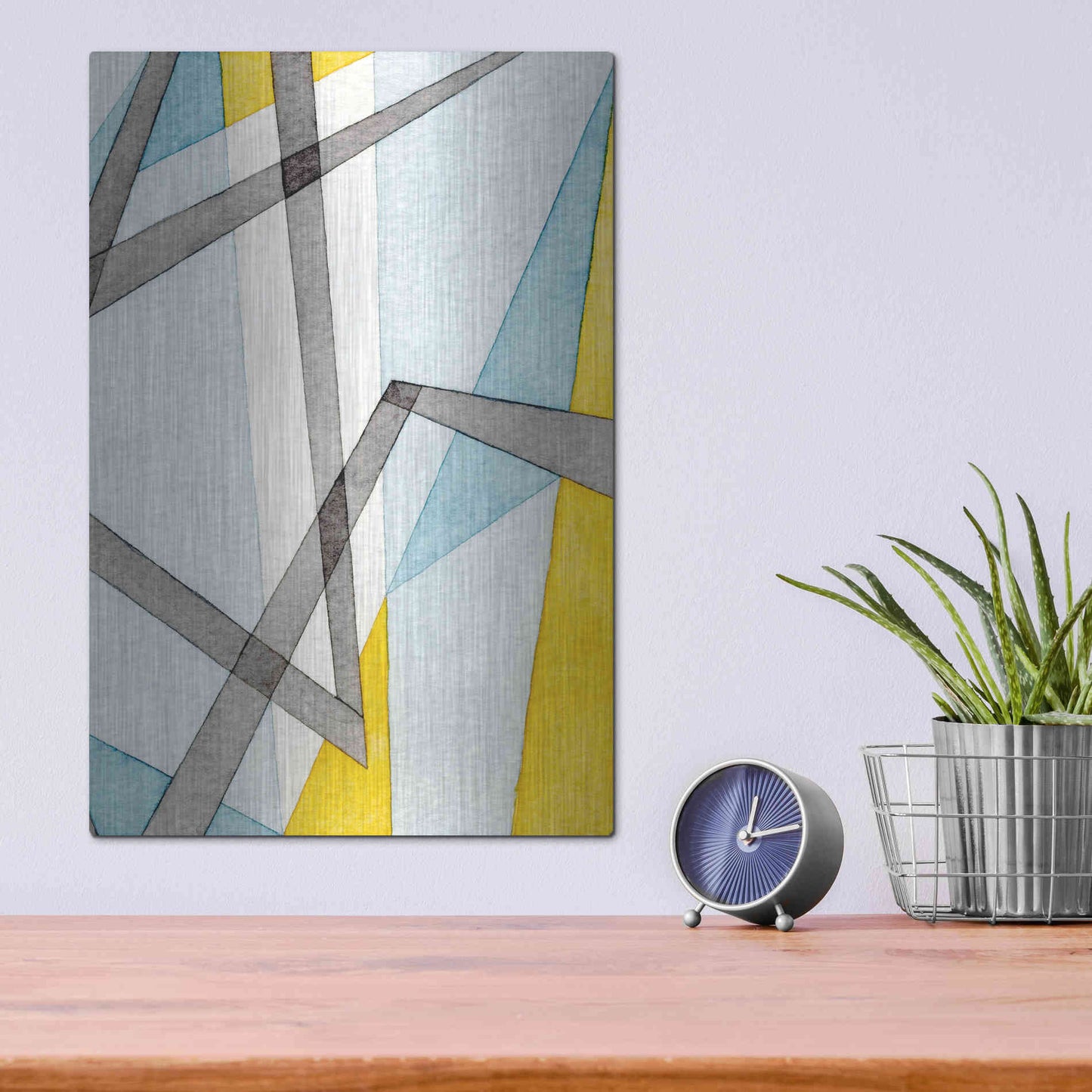 Luxe Metal Art 'Converging Angles II' by Nikki Galapon, Metal Wall Art,12x16