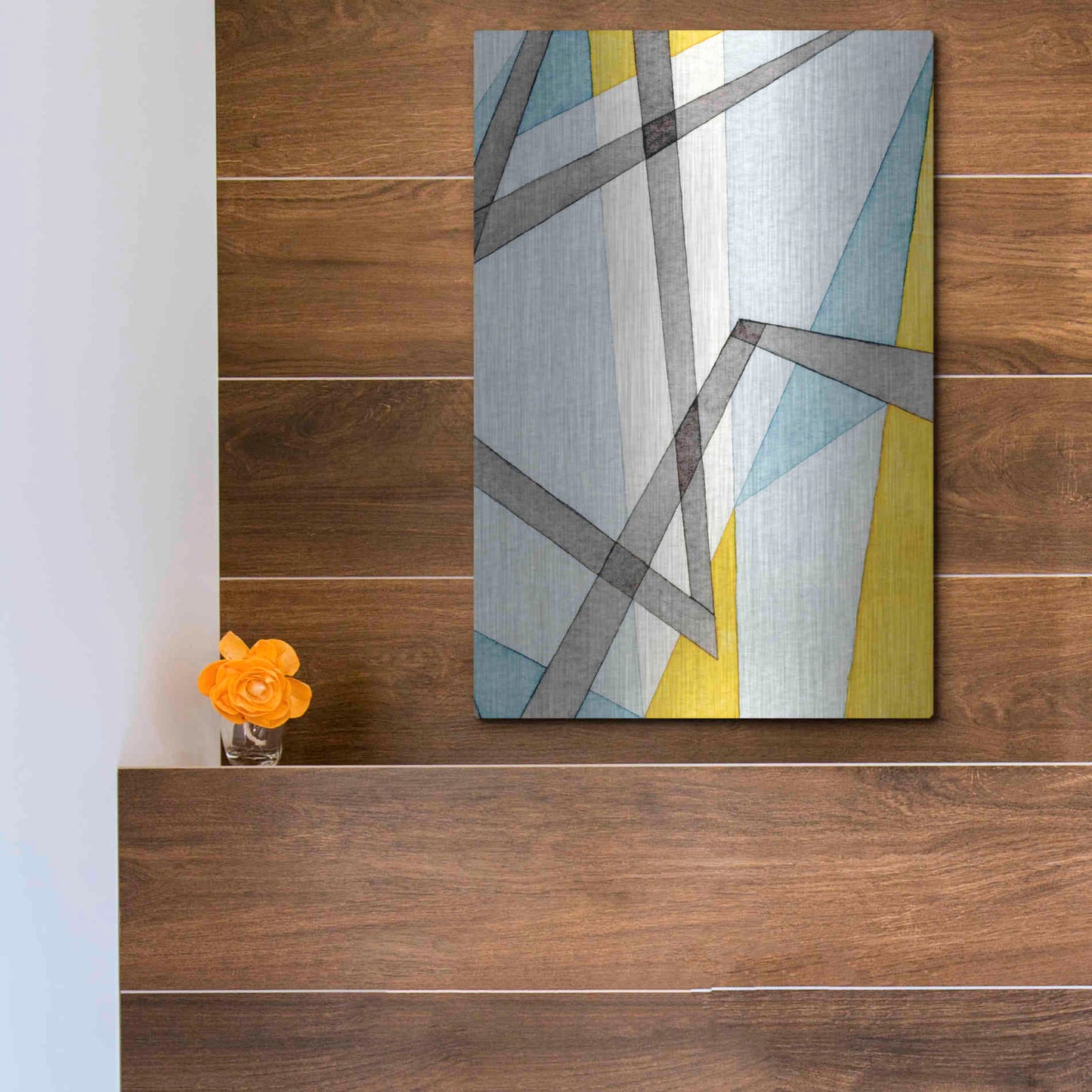 Luxe Metal Art 'Converging Angles II' by Nikki Galapon, Metal Wall Art,12x16