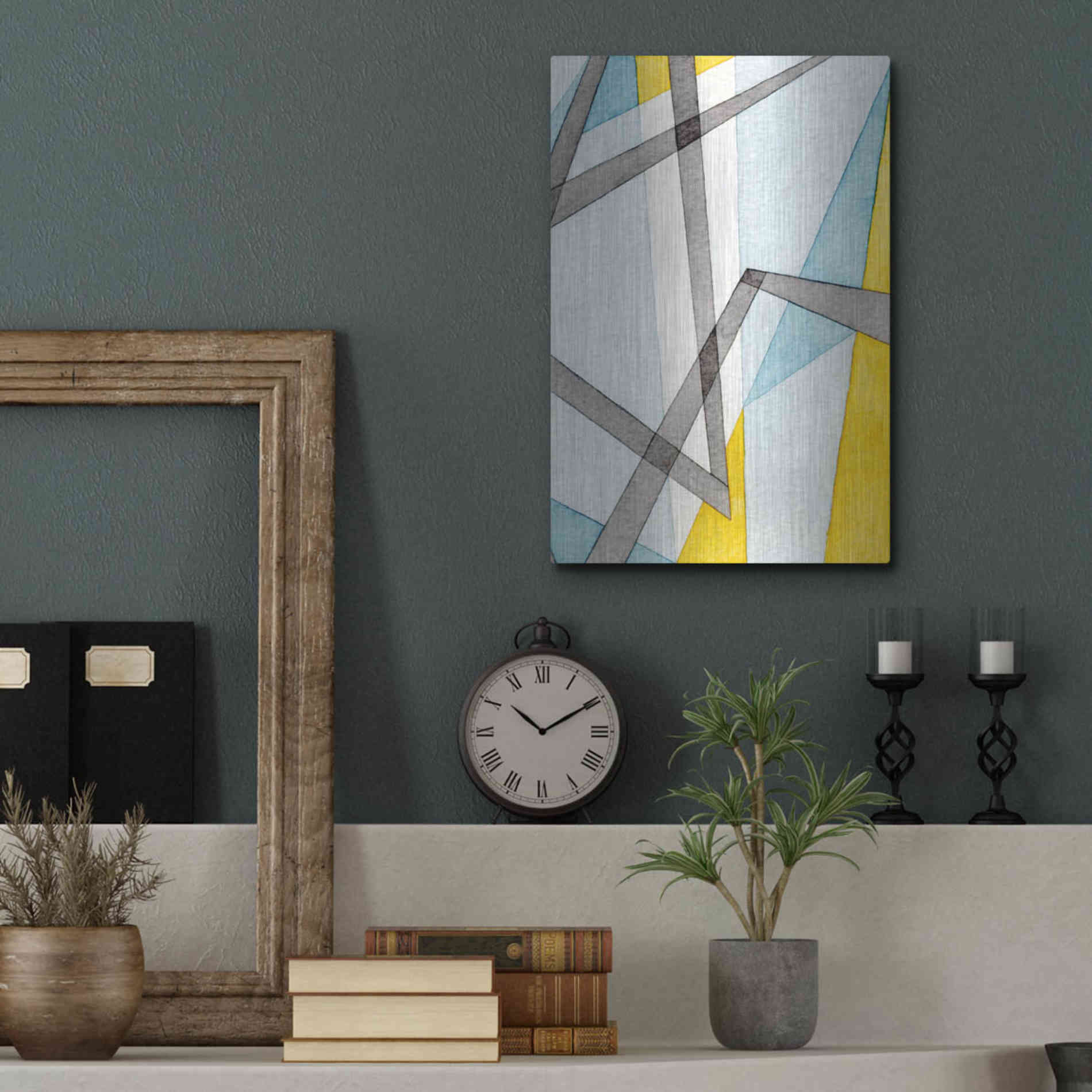 Luxe Metal Art 'Converging Angles II' by Nikki Galapon, Metal Wall Art,12x16