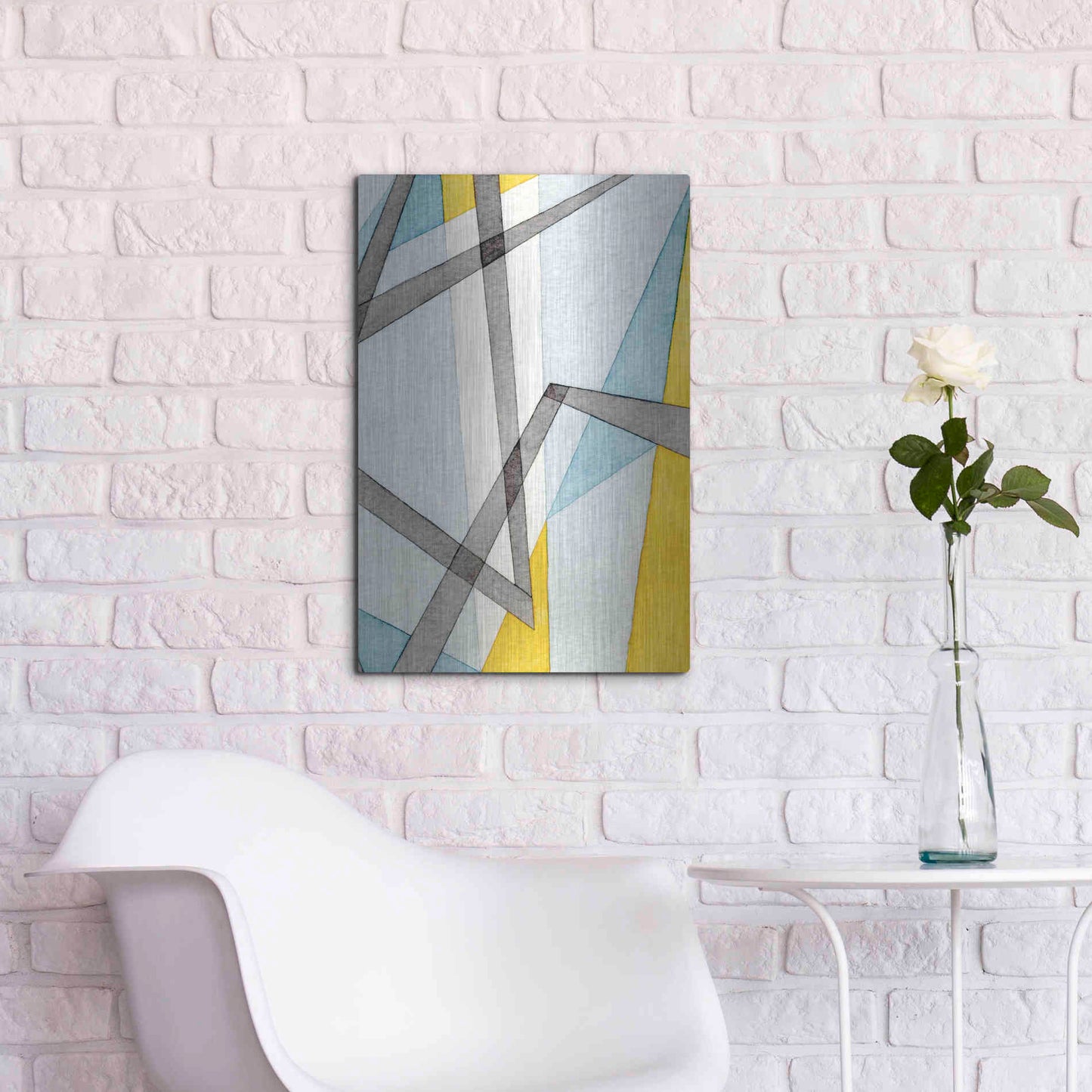 Luxe Metal Art 'Converging Angles II' by Nikki Galapon, Metal Wall Art,16x24