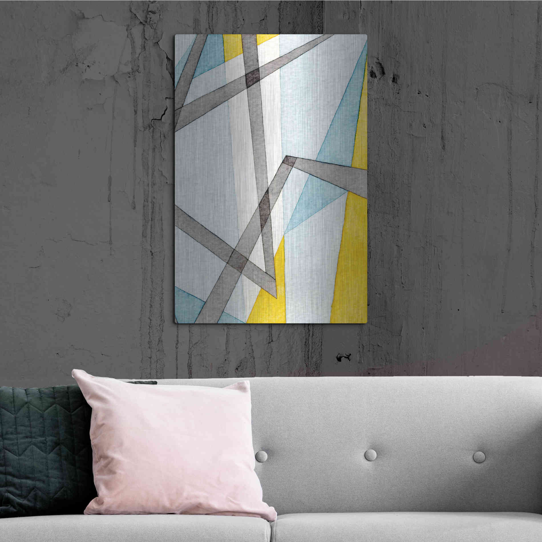 Luxe Metal Art 'Converging Angles II' by Nikki Galapon, Metal Wall Art,24x36