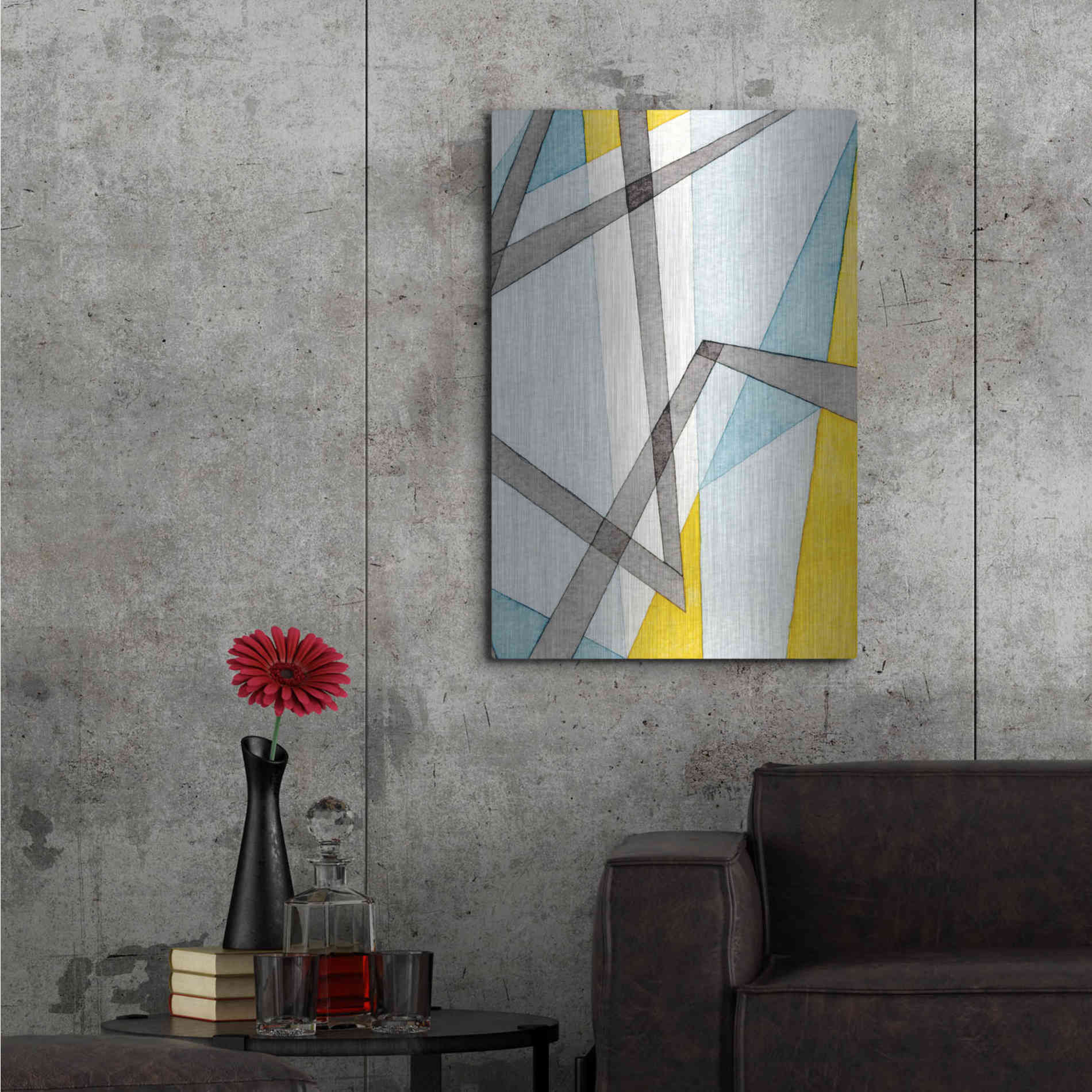 Luxe Metal Art 'Converging Angles II' by Nikki Galapon, Metal Wall Art,24x36