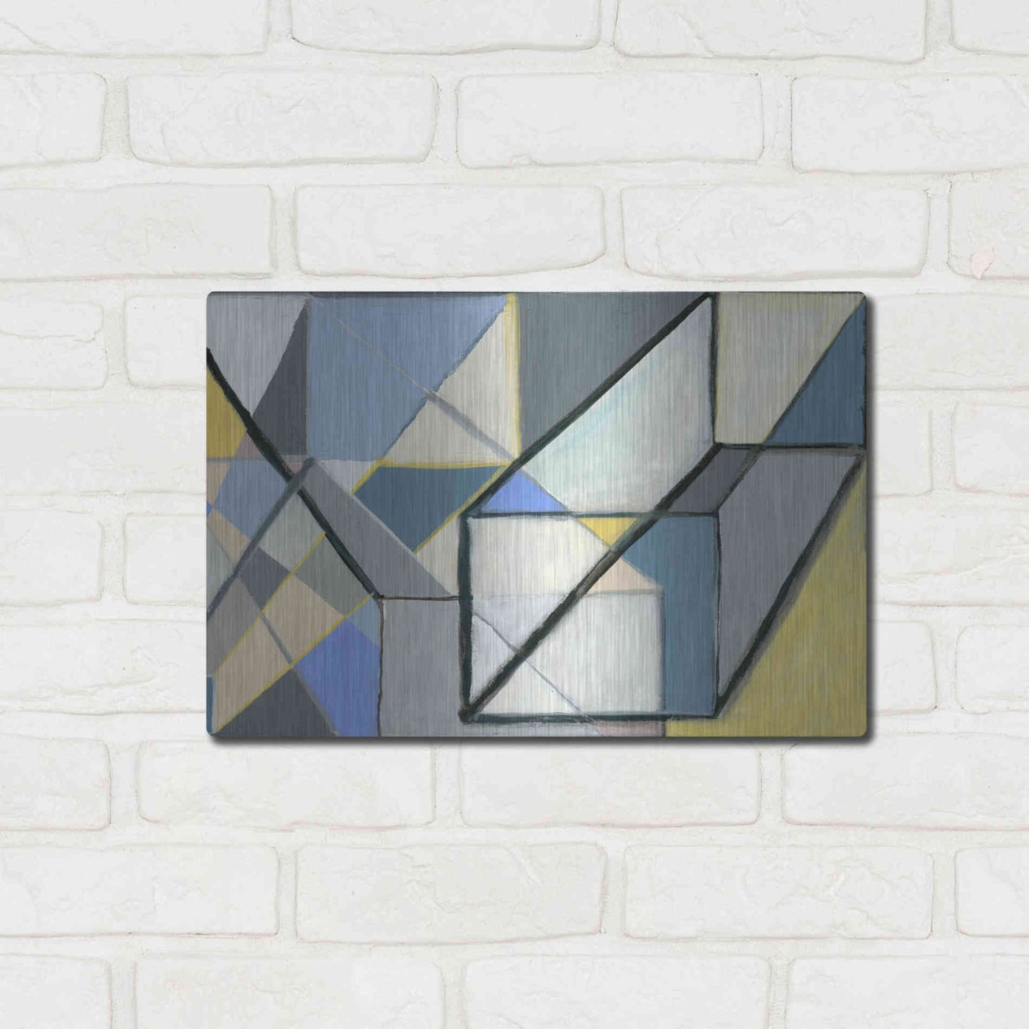 Luxe Metal Art 'Cuboid' by Nikki Galapon, Metal Wall Art,16x12