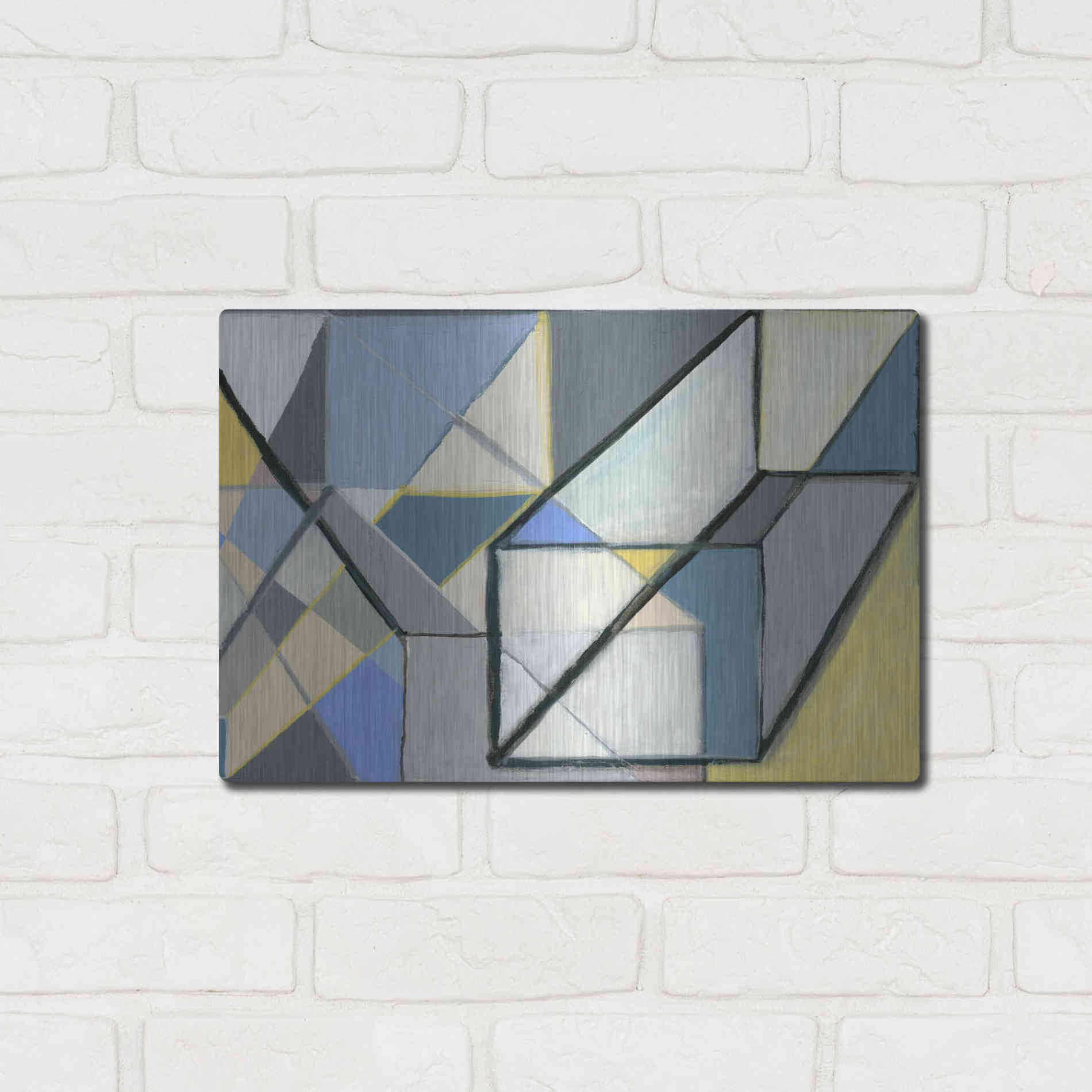 Luxe Metal Art 'Cuboid' by Nikki Galapon, Metal Wall Art,16x12