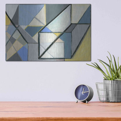 Luxe Metal Art 'Cuboid' by Nikki Galapon, Metal Wall Art,16x12