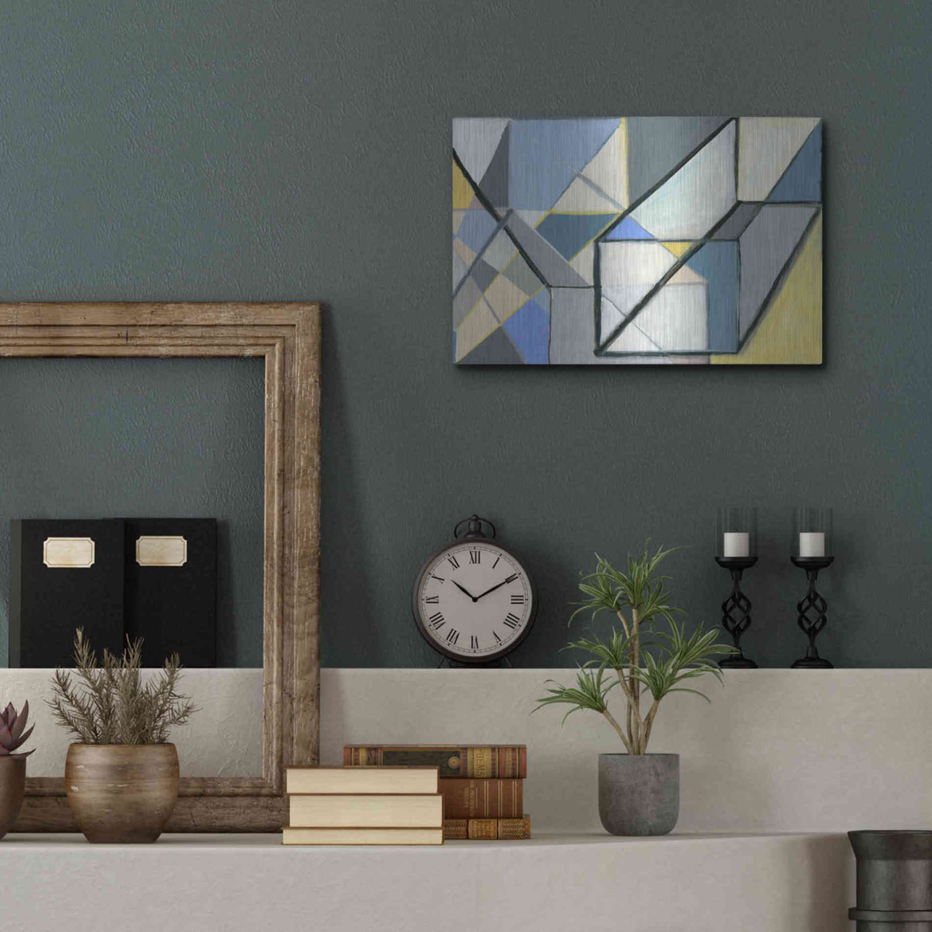 Luxe Metal Art 'Cuboid' by Nikki Galapon, Metal Wall Art,16x12