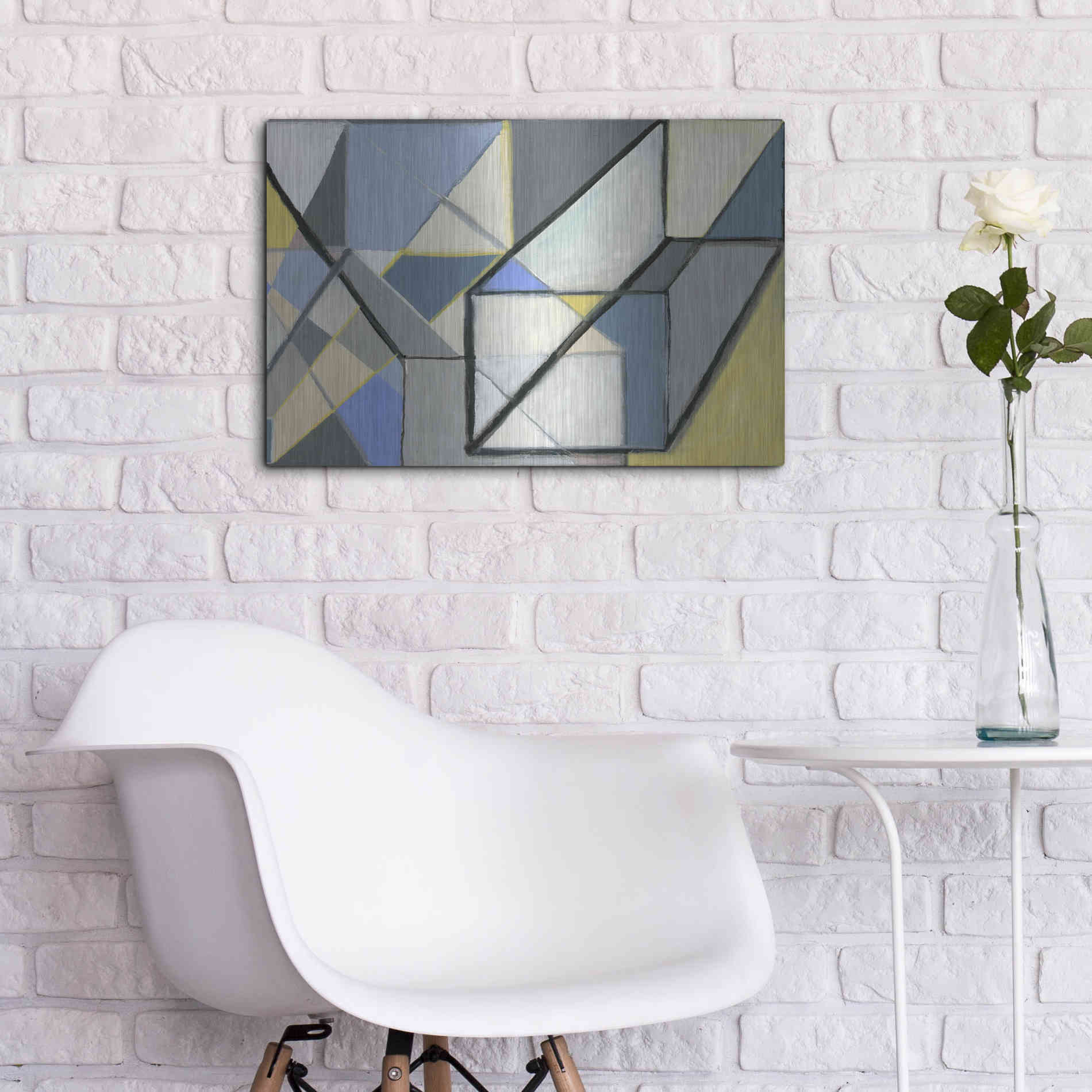 Luxe Metal Art 'Cuboid' by Nikki Galapon, Metal Wall Art,24x16