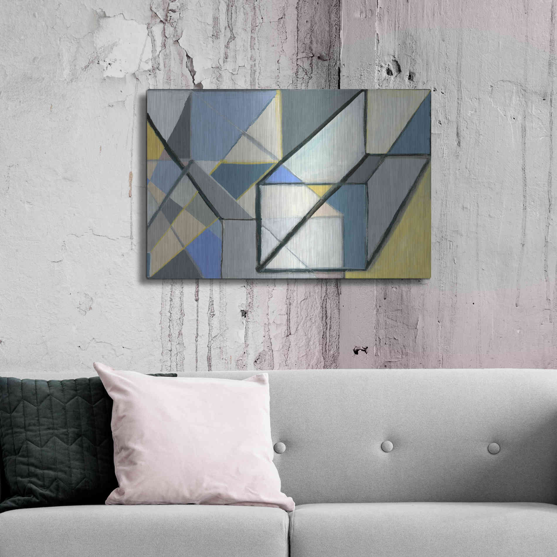 Luxe Metal Art 'Cuboid' by Nikki Galapon, Metal Wall Art,36x24