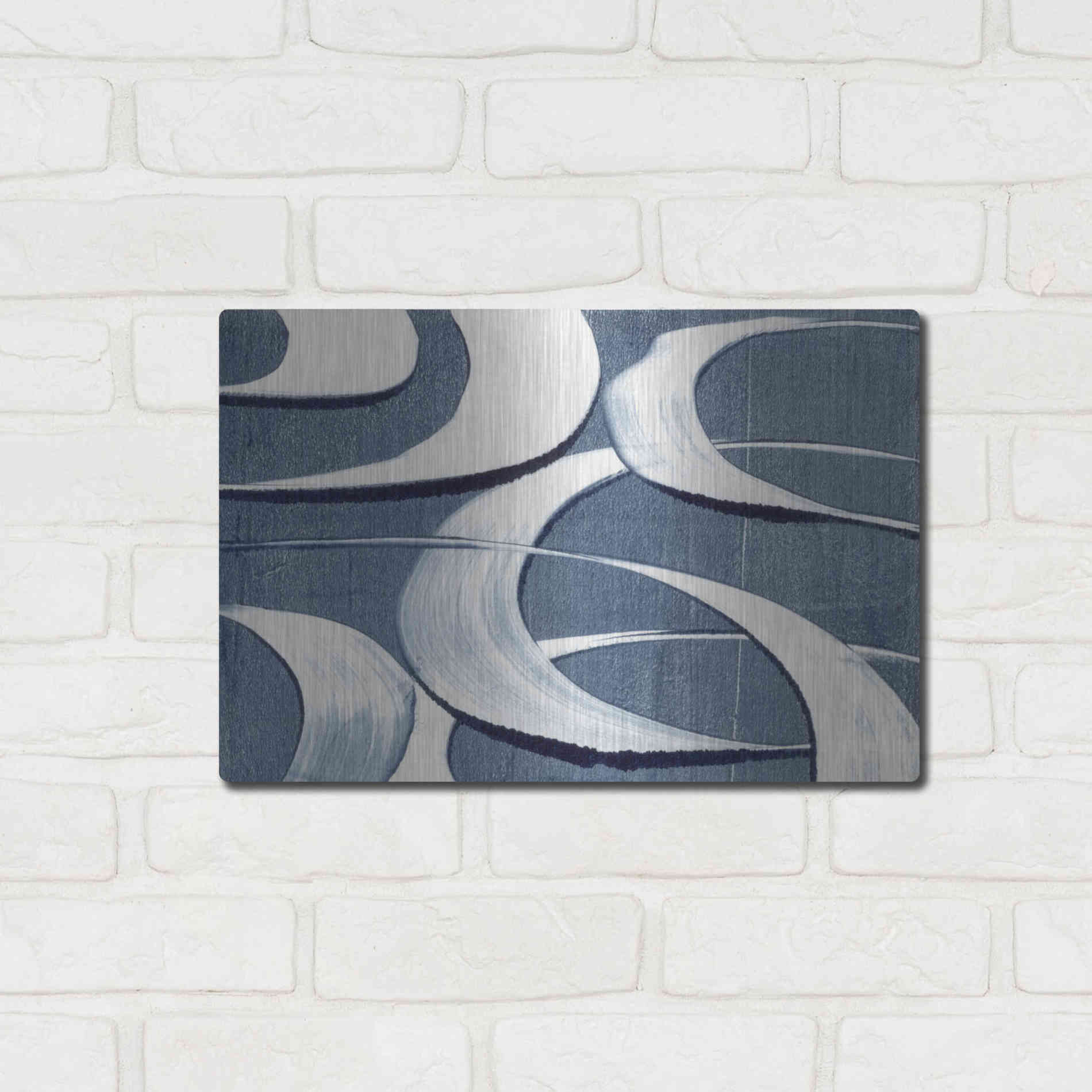 Luxe Metal Art 'Wave Frequency I' by Nikki Galapon, Metal Wall Art,16x12