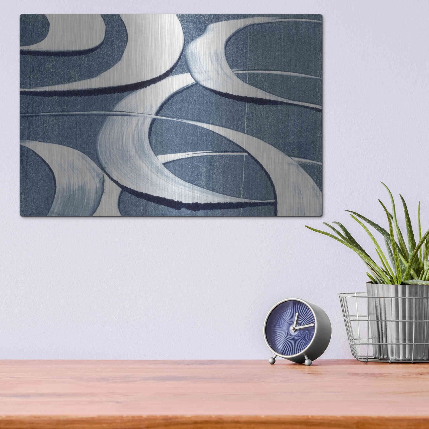 Luxe Metal Art 'Wave Frequency I' by Nikki Galapon, Metal Wall Art,16x12