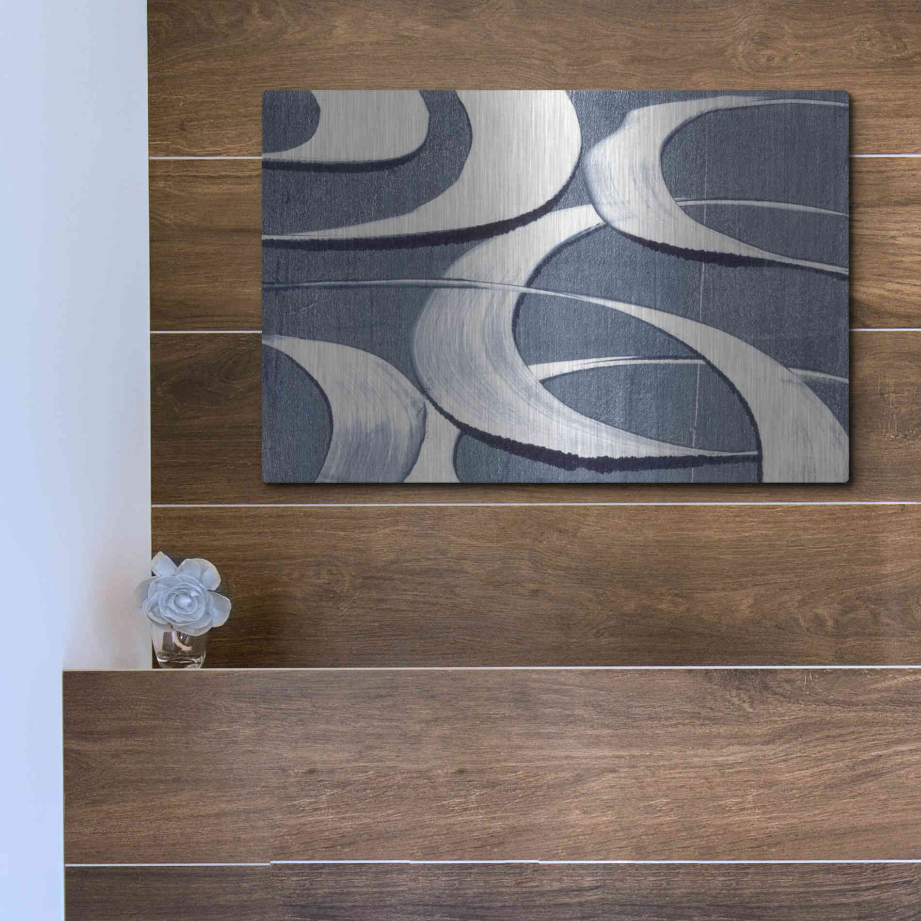 Luxe Metal Art 'Wave Frequency I' by Nikki Galapon, Metal Wall Art,16x12