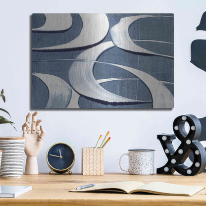 Luxe Metal Art 'Wave Frequency I' by Nikki Galapon, Metal Wall Art,16x12