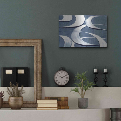 Luxe Metal Art 'Wave Frequency I' by Nikki Galapon, Metal Wall Art,16x12