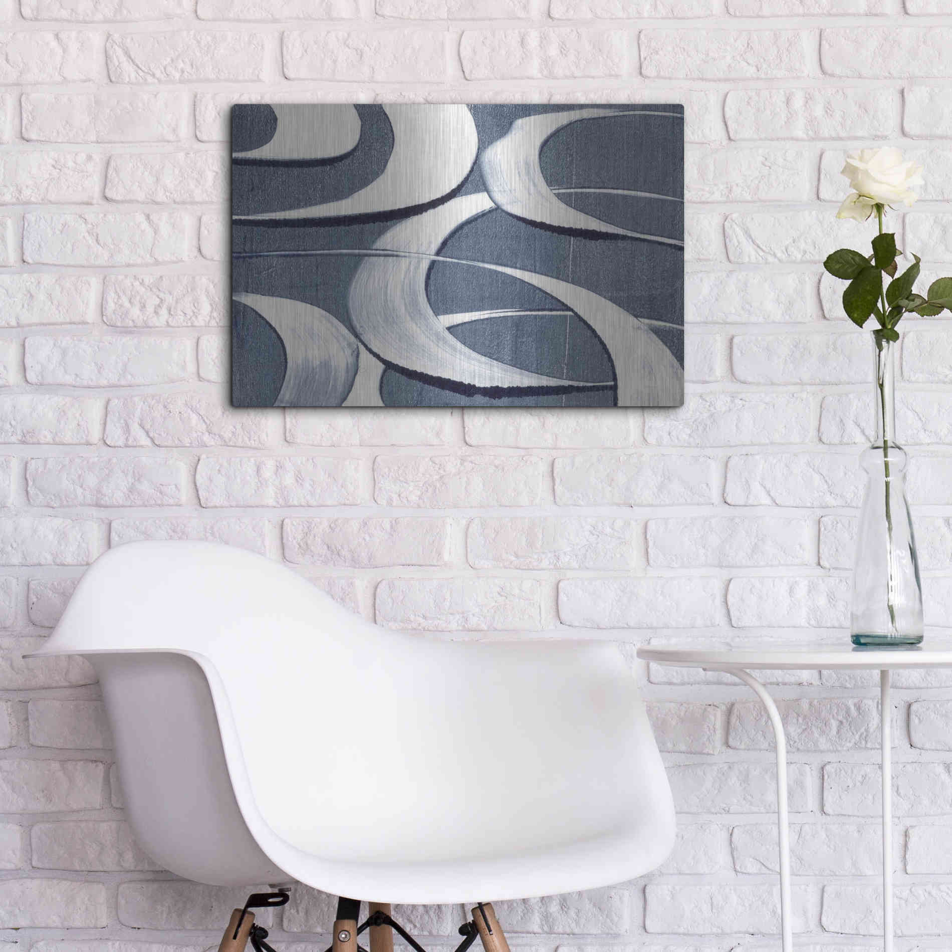 Luxe Metal Art 'Wave Frequency I' by Nikki Galapon, Metal Wall Art,24x16