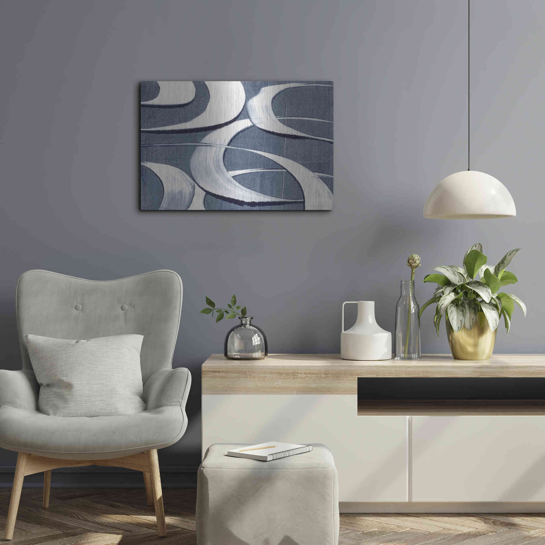 Luxe Metal Art 'Wave Frequency I' by Nikki Galapon, Metal Wall Art,24x16