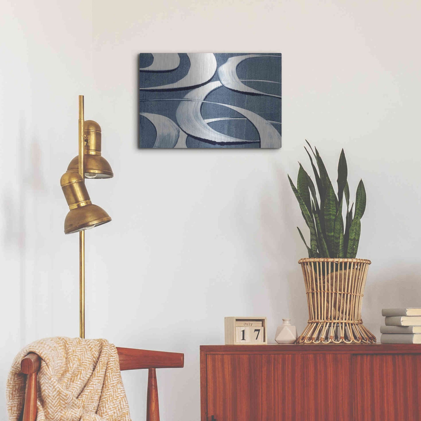 Luxe Metal Art 'Wave Frequency I' by Nikki Galapon, Metal Wall Art,24x16