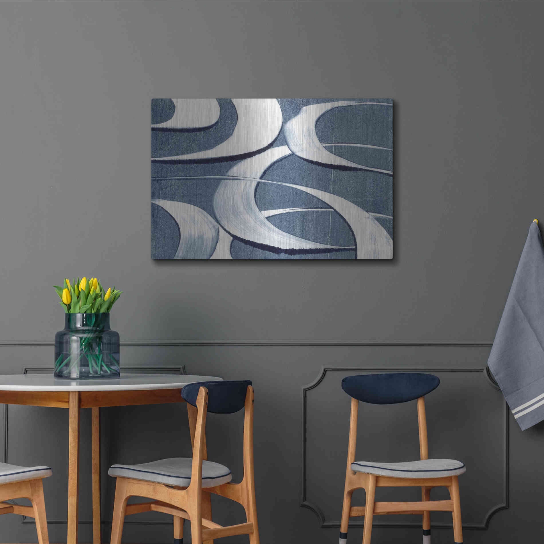 Luxe Metal Art 'Wave Frequency I' by Nikki Galapon, Metal Wall Art,36x24