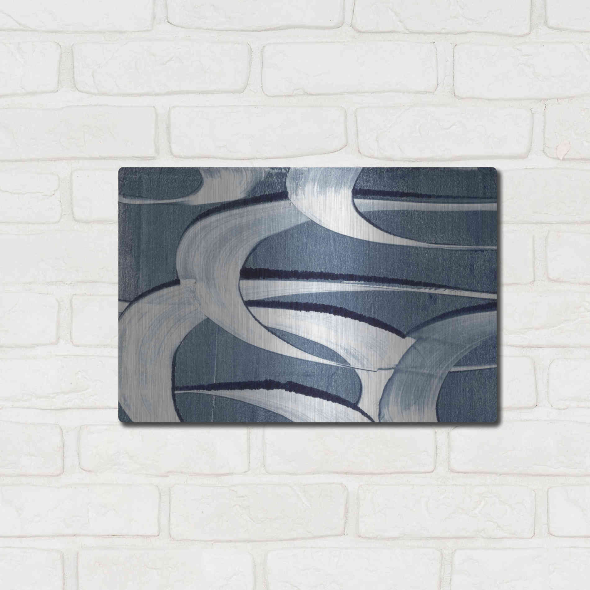 Luxe Metal Art 'Wave Frequency II' by Nikki Galapon, Metal Wall Art,16x12