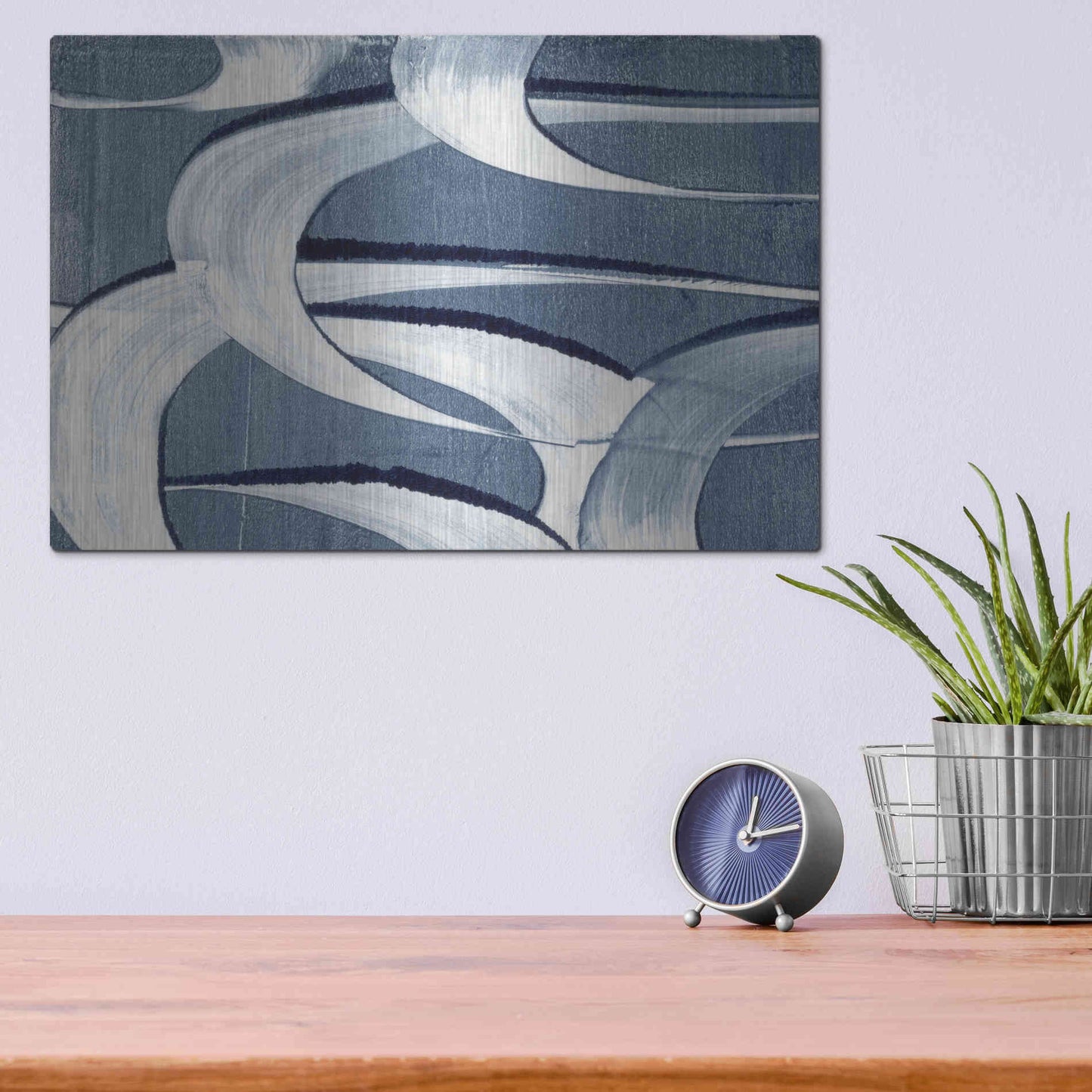 Luxe Metal Art 'Wave Frequency II' by Nikki Galapon, Metal Wall Art,16x12