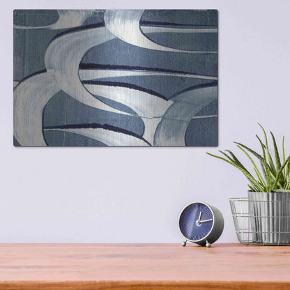 Luxe Metal Art 'Wave Frequency II' by Nikki Galapon, Metal Wall Art,16x12
